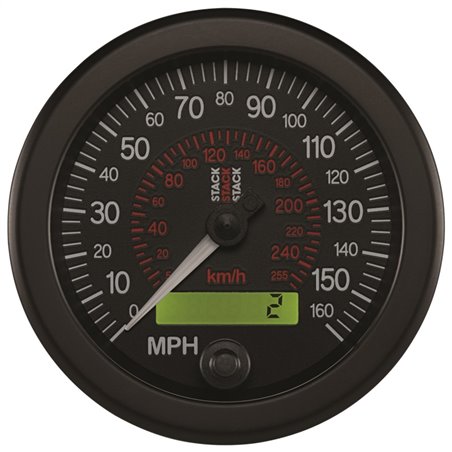 Autometer Stack Instruments 88MM 0-160 MPH / 260 KM/H Programmable Speedometer - Black