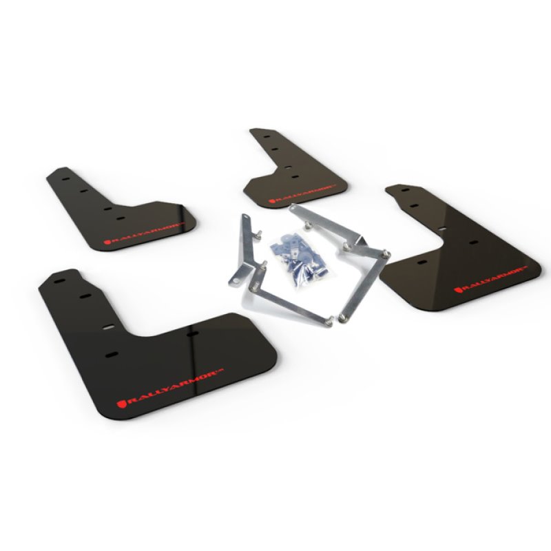 Rally Armor 17-19 Honda Civic Sport & Touring (Hatch) Black UR Mud Flap w/ Red Logo