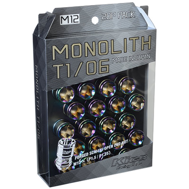 Project Kics 12 x 1.5 Neochrome T1/06 Monolith Lug Nuts - 20 Pcs