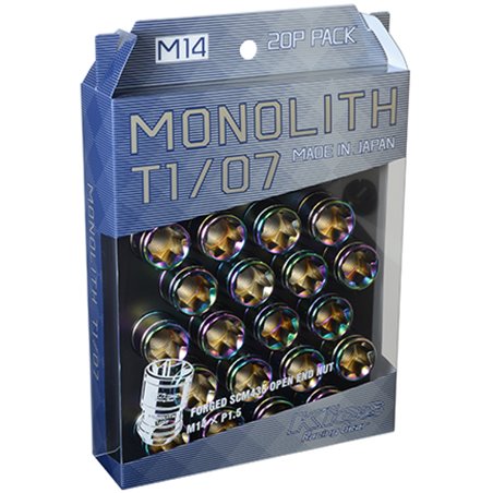 Project Kics 14 x 1.5 Neochrome T1/07 Monolith Lug Nuts - 20 Pcs