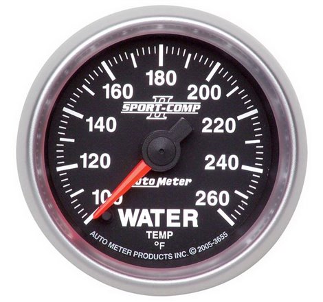 Autometer Sport-Comp II 52.4mm 100-260 Deg. F Water Temprature Gauge