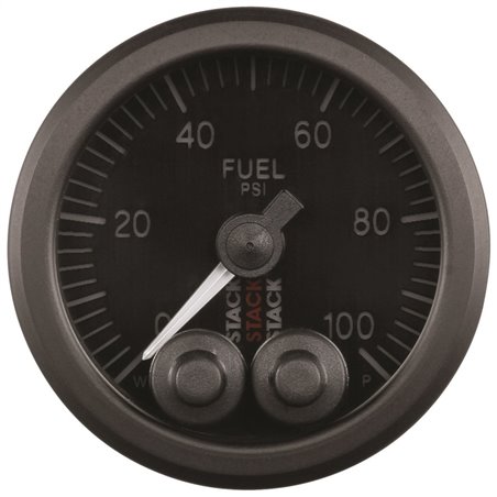 Autometer Stack Instruments Pro Control 52mm 0-100 PSI Fuel Pressure Gauge - Black (1/8in NPTF Male)