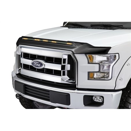 AVS 2015-2019 Ford F150 Aeroskin Low Profile Hood Shield w/ Lights - Black