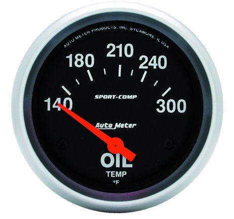 Autometer Sport-Comp 2 5/8in 140-300 Deg F Short Sweep Electronic Oil Temperature Gauge