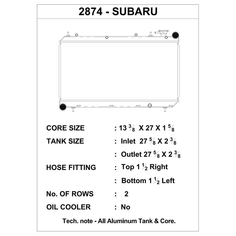 CSF 93-98 Subaru Impreza Radiator