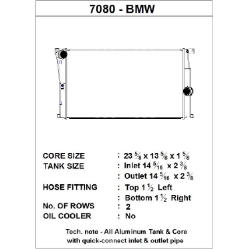 CSF BMW 2 Seires (F22/F23) / BMW 3 Series (F30/F31/F34) / BMW 4 Series (F32/F33/F36) M/T Radiator