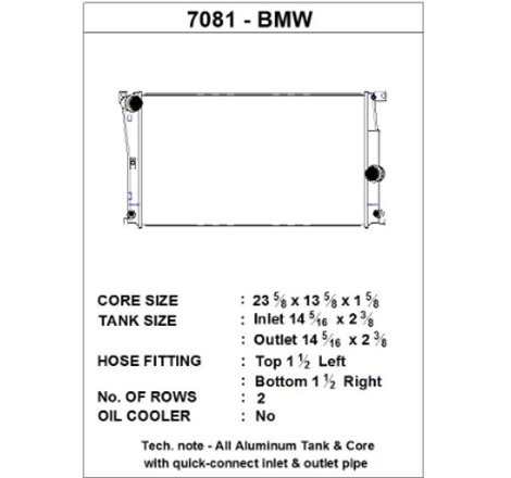 CSF BMW 2 Seires (F22/F23) / BMW 3 Series (F30/F31/F34) / BMW 4 Series (F32/F33/F36) A/T Radiator