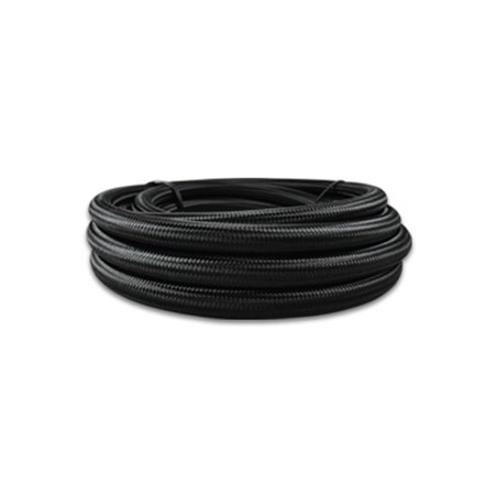 Vibrant -4 AN Black Nylon Braided Flex Hose w/ PTFE liner (10FT long)