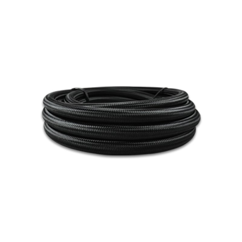 Vibrant -10 AN Black Nylon Braided Flex Hose w/ PTFE liner (10FT long)