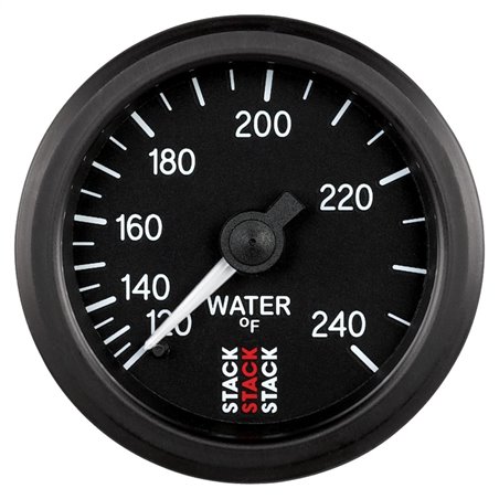 Autometer Stack 52mm 120-240 Deg F 1/2in Npt (M) Mechanical Water Temp Gauge - Black