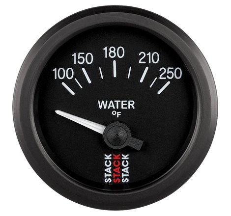 Autometer Stack 52mm 100-250 Deg F 1/8in NPTF Electric Water Temp Gauge - Black