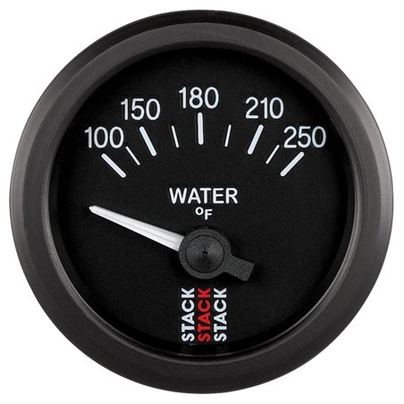 Autometer Stack 52mm 100-250 Deg F 1/8in NPTF Electric Water Temp Gauge - Black