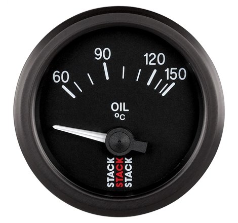 Autometer Stack 52mm 60-150 Deg C M10 Male Electric Oil Temp Gauge - Black