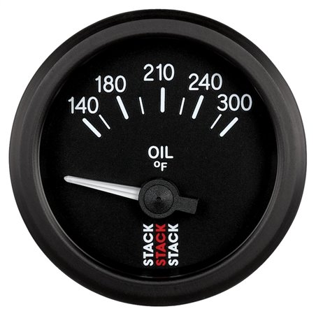 Autometer Stack 52mm 140-300 Deg F 1/8in NPTF Electric Oil Temp Gauge - Black