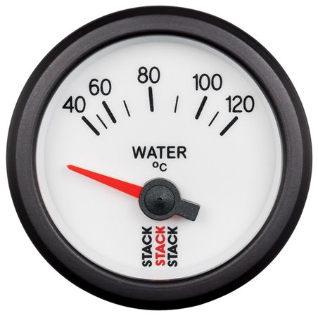 Autometer Stack 52mm 40-120 Deg C M10 Male Electric Water Temp Gauge - White