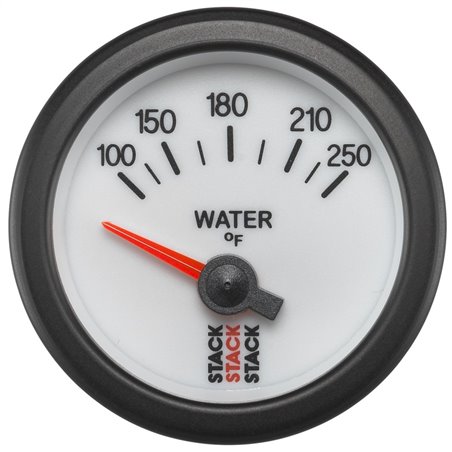 Autometer Stack 52mm 100-250 Deg F 1/8in NPTF Electric Water Temp Gauge - White