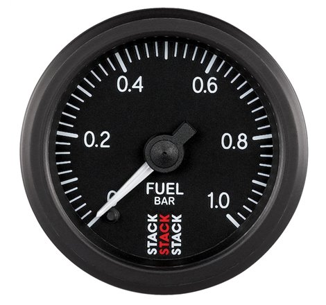 Autometer Stack 52mm 0-1 Bar M10 Male Pro Stepper Motor Fuel Pressure Gauge - Black