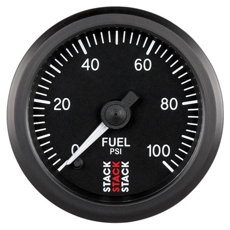 Autometer Stack 52mm 0-100 PSI 1/8in NPTF Male Pro Stepper Motor Fuel Pressure Gauge - Black