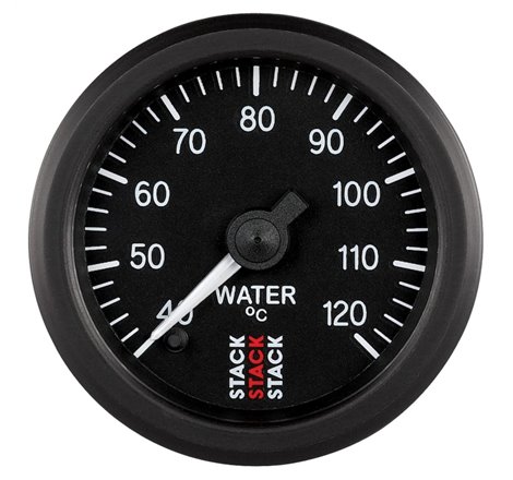 Autometer Stack 52mm 40-120 Deg C 1/8in NPTF Male Pro Stepper Motor Water Temp Gauge - Black