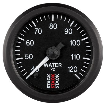 Autometer Stack 52mm 40-120 Deg C 1/8in NPTF Male Pro Stepper Motor Water Temp Gauge - Black