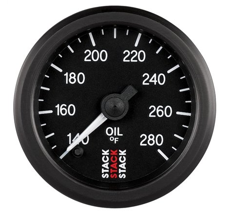 Autometer Stack 52mm 140-280 Deg F 1/8in NPTF Male Pro Stepper Motor Oil Temp Gauge - Black