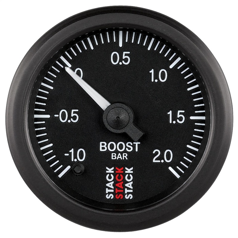 Autometer Stack 52mm -1 to +2 Bar (Incl T-Fitting) Pro Stepper Motor Boost Pressure Gauge - Black