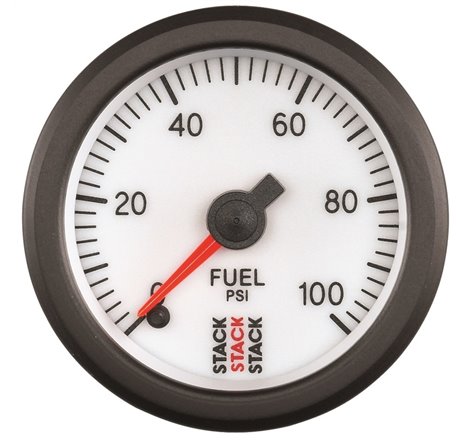 Autometer Stack 52mm 0-100 PSI 1/8in NPTF Male Pro Stepper Motor Fuel Pressure Gauge - White