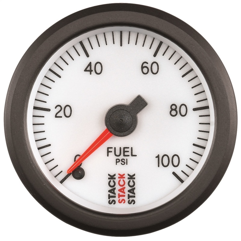 Autometer Stack 52mm 0-100 PSI 1/8in NPTF Male Pro Stepper Motor Fuel Pressure Gauge - White