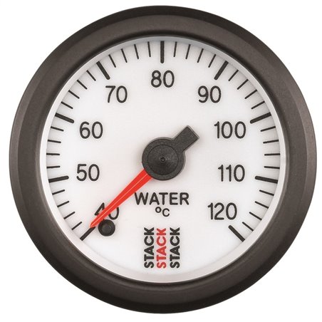 Autometer Stack 52mm 40-120 Deg C 1/8in NPTF Male Pro Stepper Motor Water Temp Gauge - White