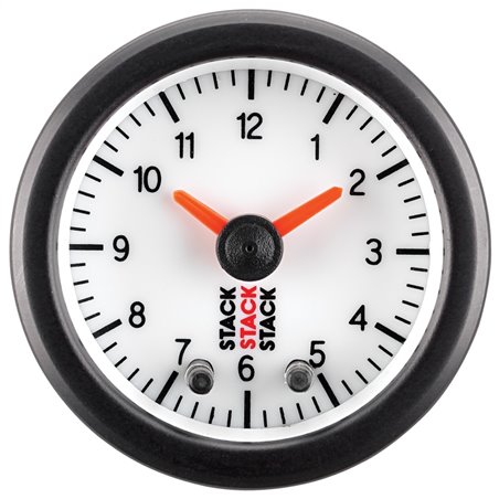 Autometer Stack Analog Clock Gauge - White