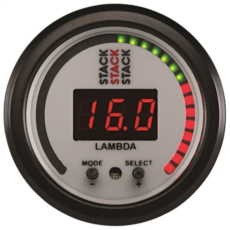 Autometer Stack 52mm Pro-Control Wideband Air/Fuel Ratio (Lambda) Gauge - White