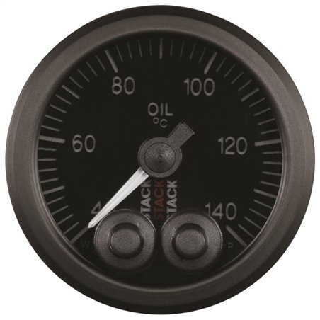 Autometer Stack 52mm 40-140 Deg C 1/8in NPTF Male Pro-Control Oil Temp Gauge - Black