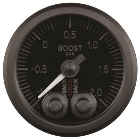 Autometer Stack 52mm -1 to +2 Bar (Incl T-Fitting) Pro-Control Boost Pressure Gauge - Black