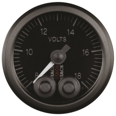 Autometer Stack 52mm 8-18V Pro-Control Battery Voltage Gauge -Black