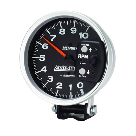 Autometer 5 inch 10,000 RPM w/ Peak Memory Pedestal Tachometer Auto Gage - Black