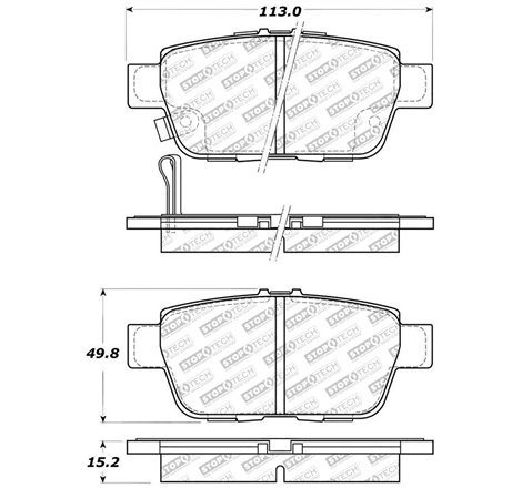 StopTech 06-14 Honda Ridgeline Street Select Rear Brake Pads