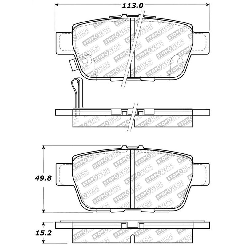 StopTech 06-14 Honda Ridgeline Street Select Rear Brake Pads