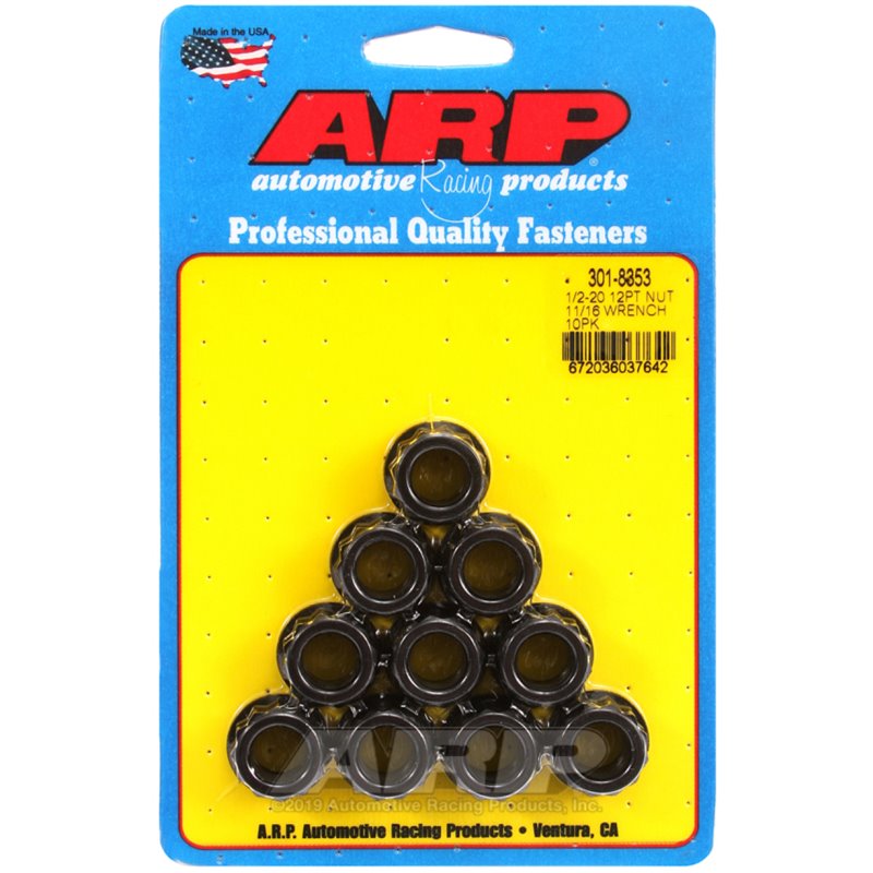 ARP 1/2-20 11/16 Socket 12pt Nut Kit (Set of 10)