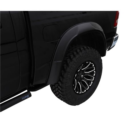 Bushwacker 19-22 Ram 1500 (Excl. Rebel/TRX) 76.3 & 67.4in Bed DRT Style Flares 4pc  - Blk / Smooth