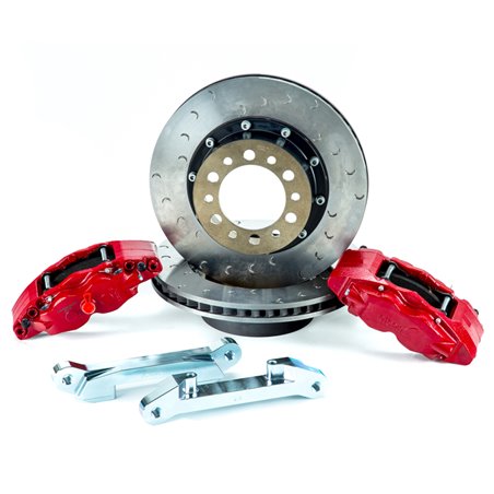 Alcon 07+ Jeep JK w/ 6x5.5in Hub 357x32mm Rotor 4-Piston Red Calipers Front Brake Upgrade Kit