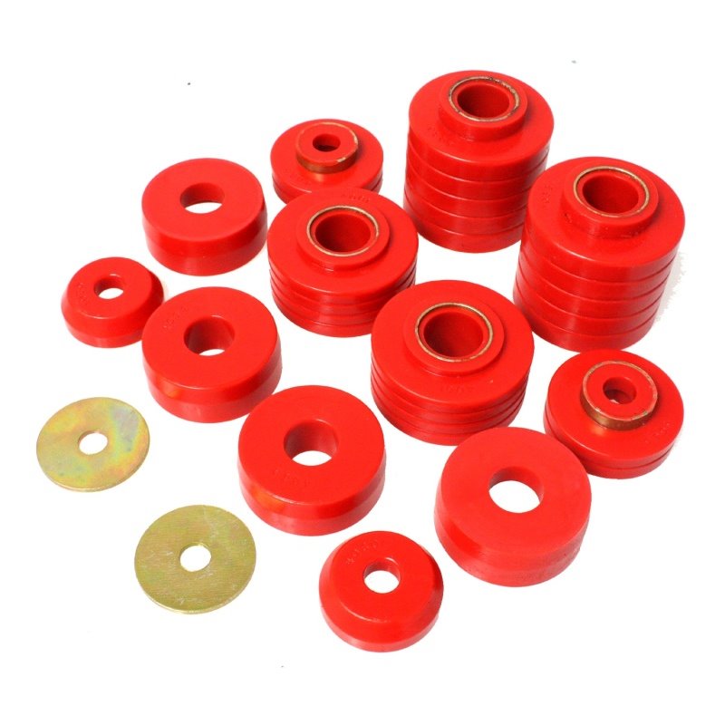 Energy Suspension 80-98 Ford F250/F350 / 80-92 Ford F100/F150 / 85-98 Ford F450 Red Body Mount Set