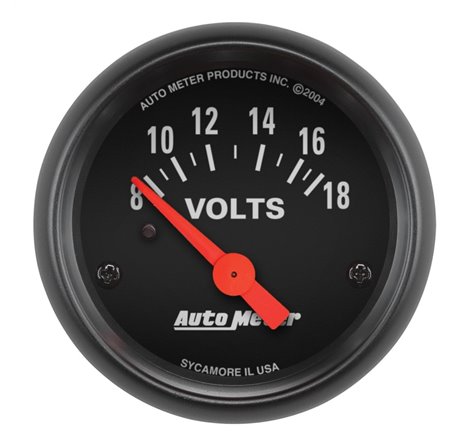 Autometer Z-Series 52mm 8-18 Volts Volmeter Gauge