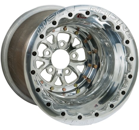 Weld V-Series 16x16 / 5x4.75 BP / 4in. BS Polished Wheel - Polished Double Beadlock