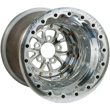 Weld V-Series 16x16 / 5x4.75 BP / 4in. BS Polished Wheel - Polished Double Beadlock