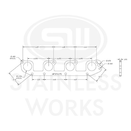 Stainless Works Hemi 5.7L Round Port Header 304SS Exhaust Flanges 1-3/4in Primaries