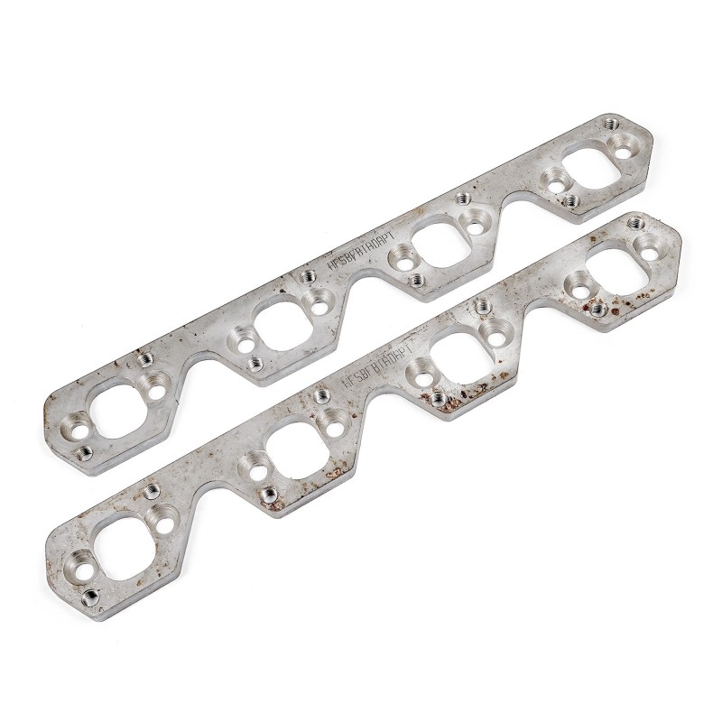 Stainless Works SBF Wide Rectangular Port Header Adapter 304SS Exhaust Flanges 1-7/8in-2in Primaries