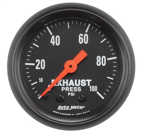 Autometer Z Series 2-1/16in 0-100 PSI Mechanical Exhaust Pressure Gauge