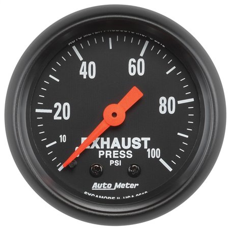 Autometer Z Series 2-1/16in 0-100 PSI Mechanical Exhaust Pressure Gauge