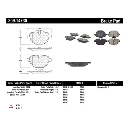 StopTech 11-17 BMW 5-Series / X3 Sport Performance Rear Brake Pads