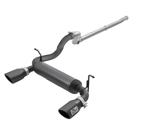 aFe Rebel Series 2.5in 409 SS Cat-Back Exhaust w/ Black Tips 18-19 Jeep Wrangler (JL) V6 3.6L